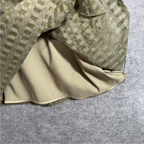 & OTHER STORIES Dress Size Small Womens Green Check Short Puff Sleeve A Line - Picture 5 of 13